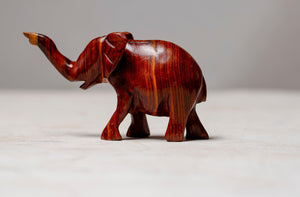 hand carved teak wood elephant