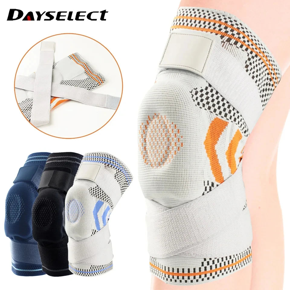 1Pcs Professional Knee Brace Compression Knee Sleeve with Patella Gel Pad&Side Stabilizers Knee Support Bandage for Pain Relief