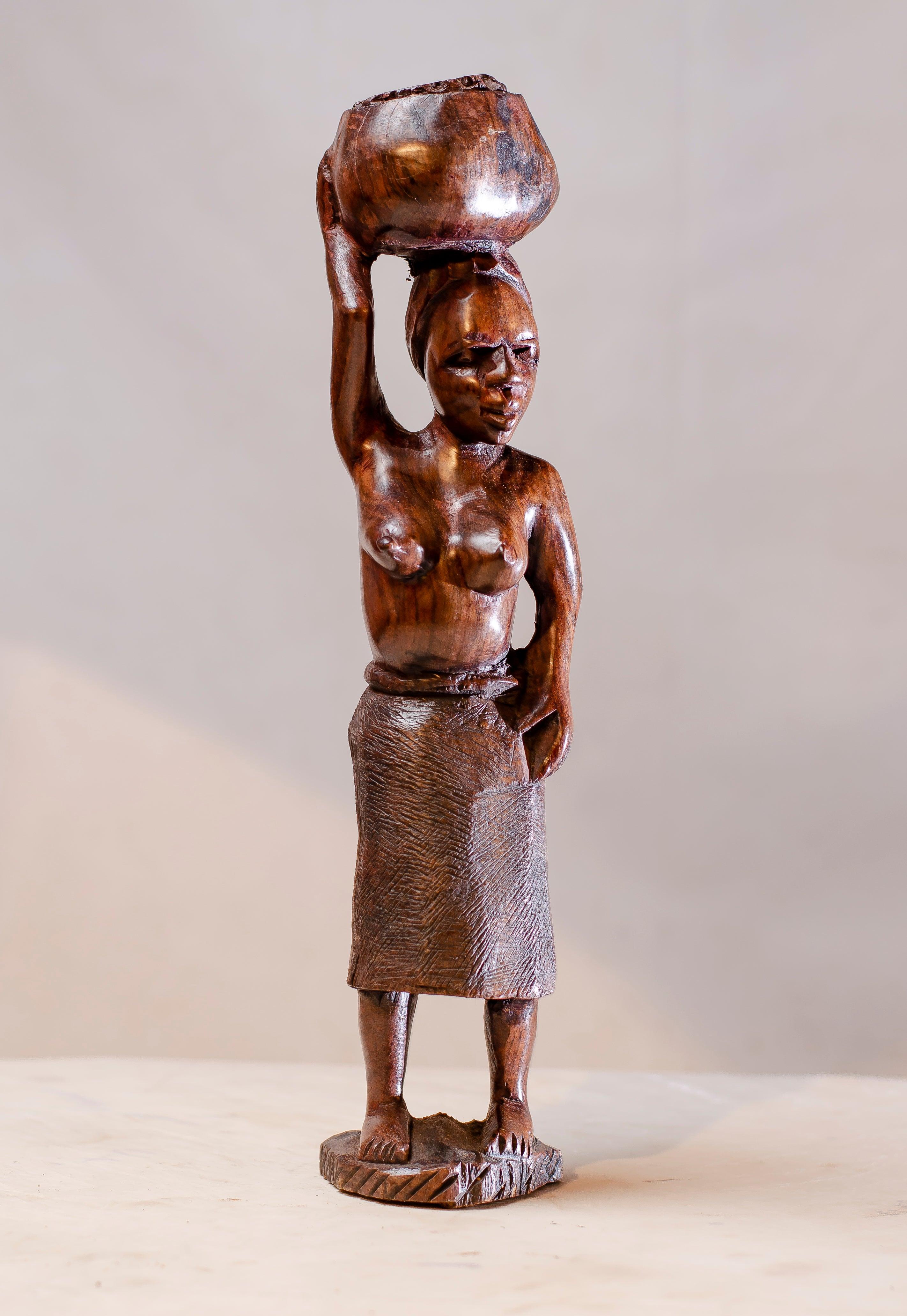 Africann Woman carrying Water Sculpture